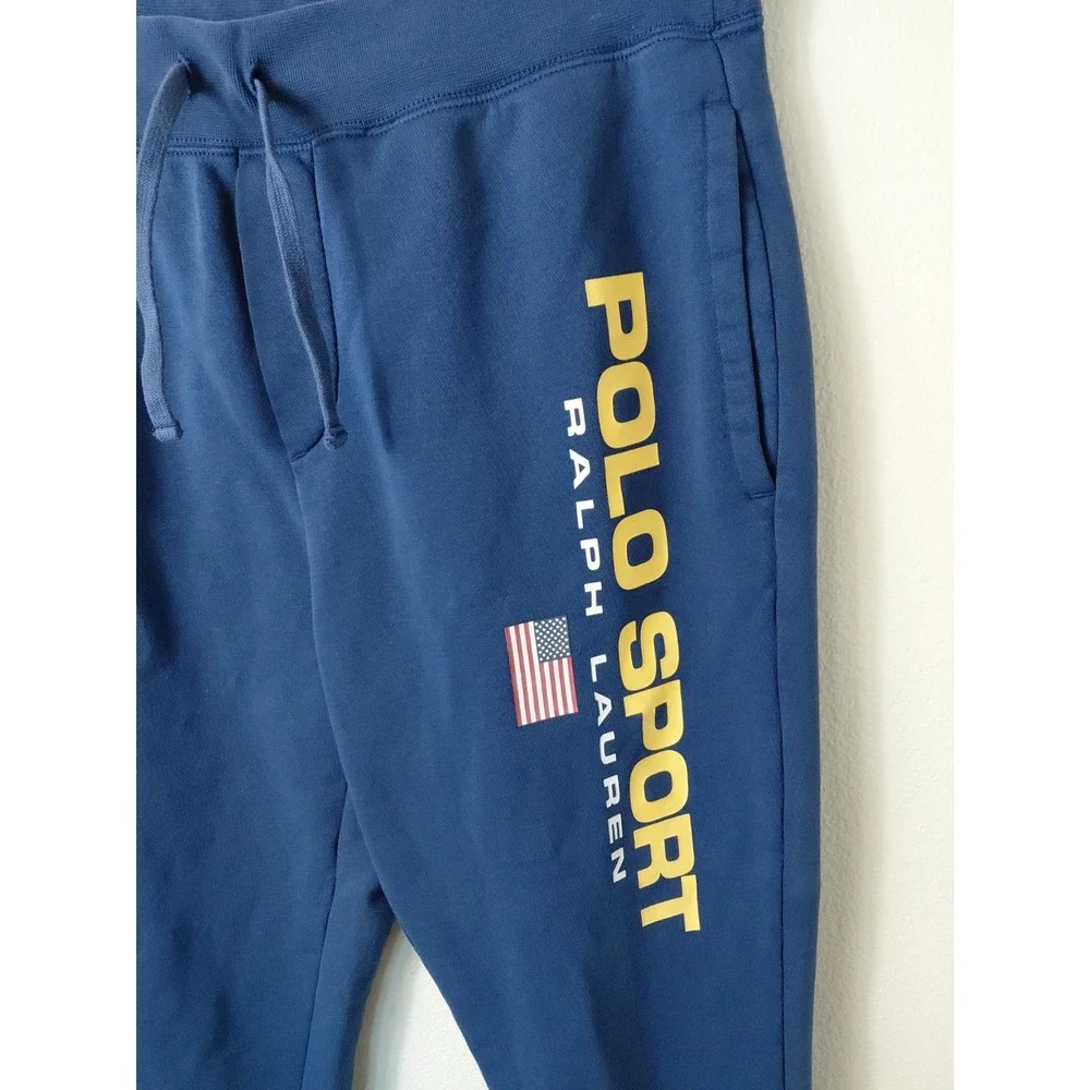 Polo Sport Ralph Lauren Mens Blue Graphic Logo Jogger Sweatpants M Streetwear